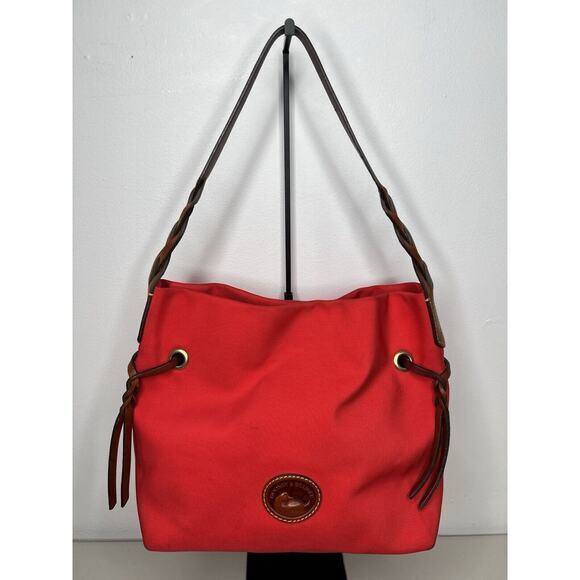 Dooney  Bourke Nylon Shopper Red Shoulder Purse Bag